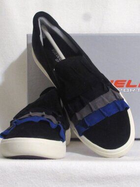 NEW Ladies VANELI SPORT Black Suede Leather Loafer Tennis Shoe 10 M Orig $195